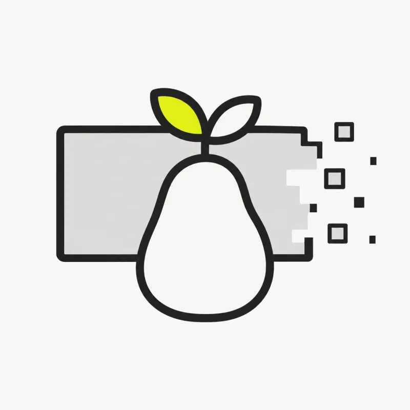 Illustration: a subject shape kept intact while a background rectangle fades away behind it