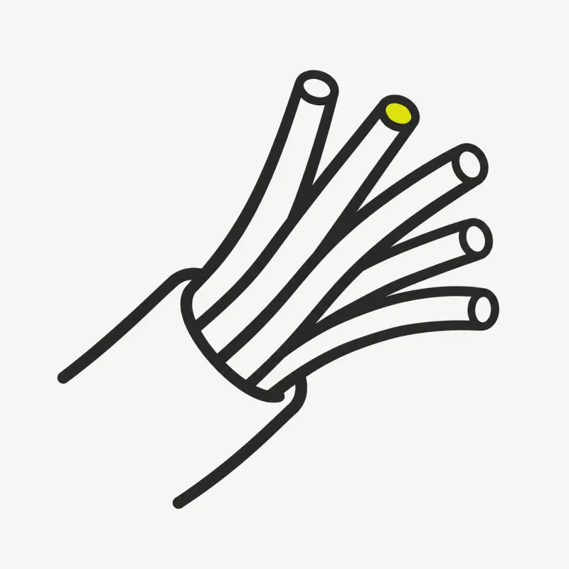 Illustration: a zoomed-in crisp cut edge around fine strands