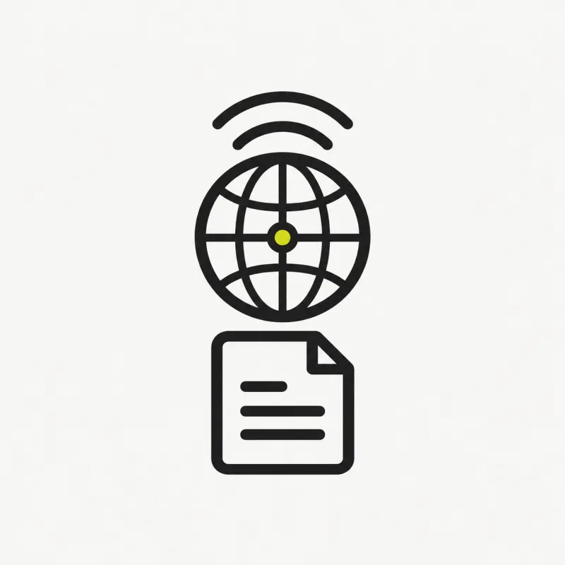 Illustration: a small globe with detection arcs over a document