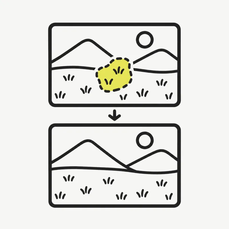 Illustration: a marked patch being replaced by matching surrounding texture