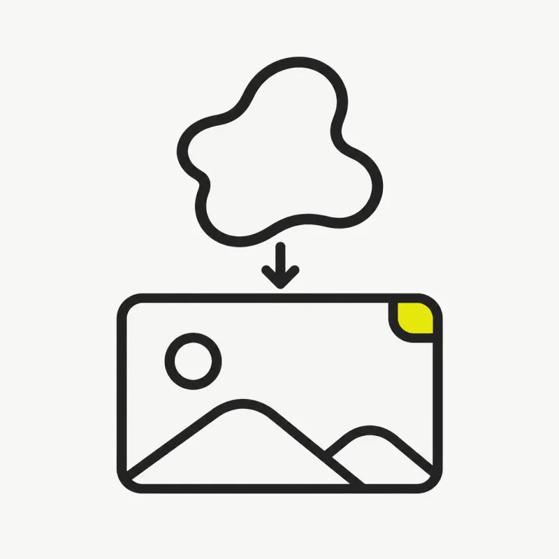 Illustration: a cutout subject dropped onto a new scene card