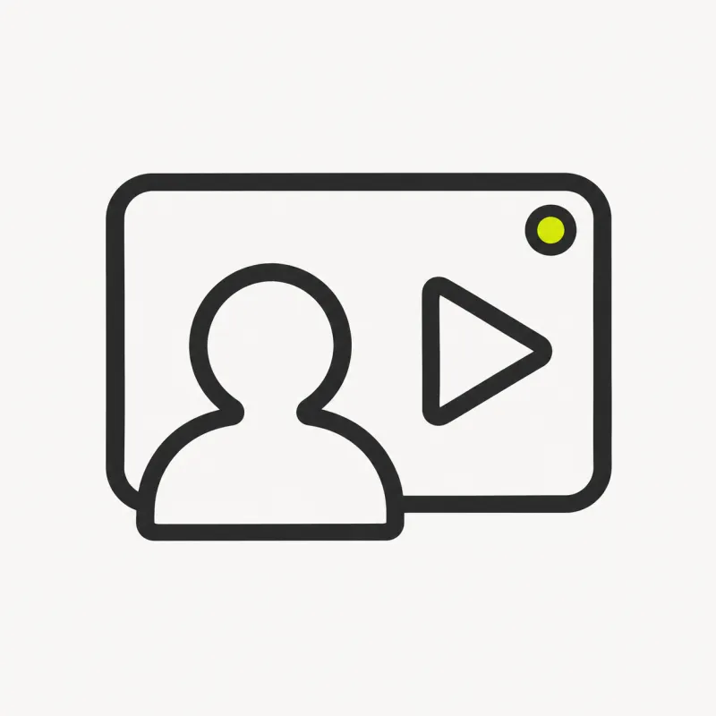 Illustration: a talking-head video frame with the subject silhouette cut out on transparency