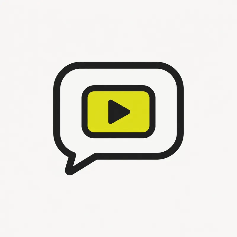 Illustration: a chat bubble with a small video tile inside