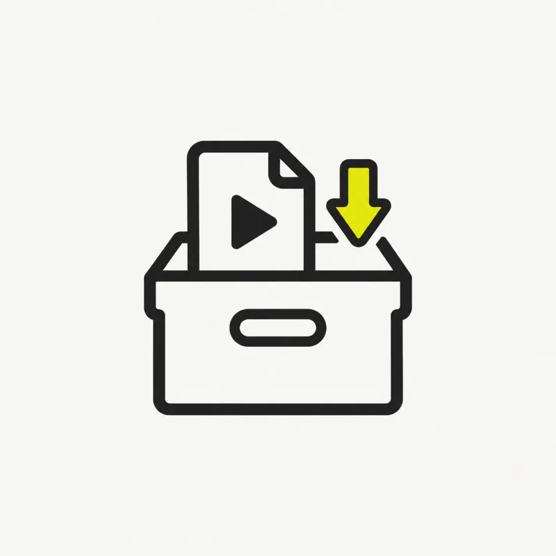 Illustration: a storage box with a small video file and a downward size arrow