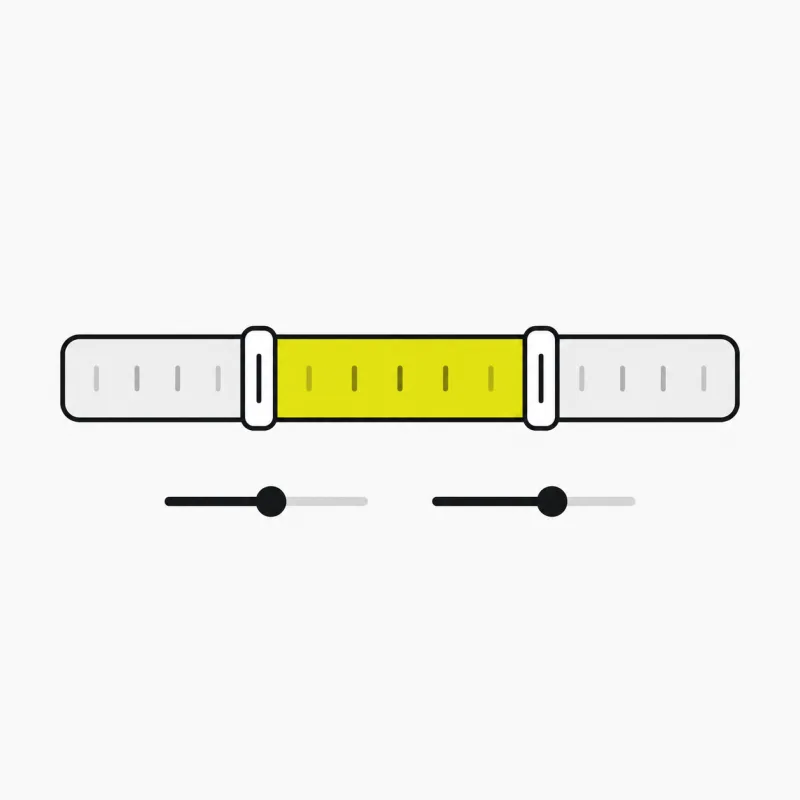 Illustration: a video timeline with trim handles and frame-rate and width controls