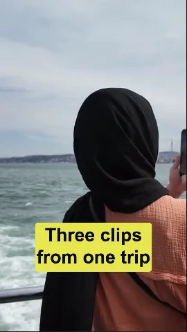 A vertical 9:16 travel clip with a bold yellow caption, made in the VidSnappy editor