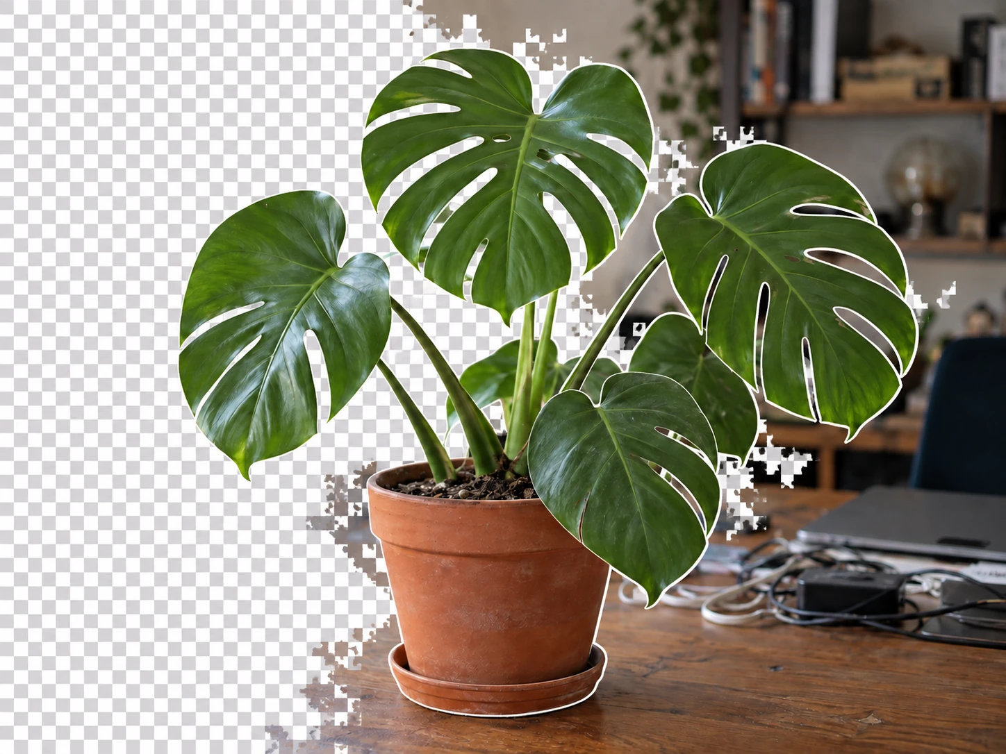 The same photo with background removed — clean cutout