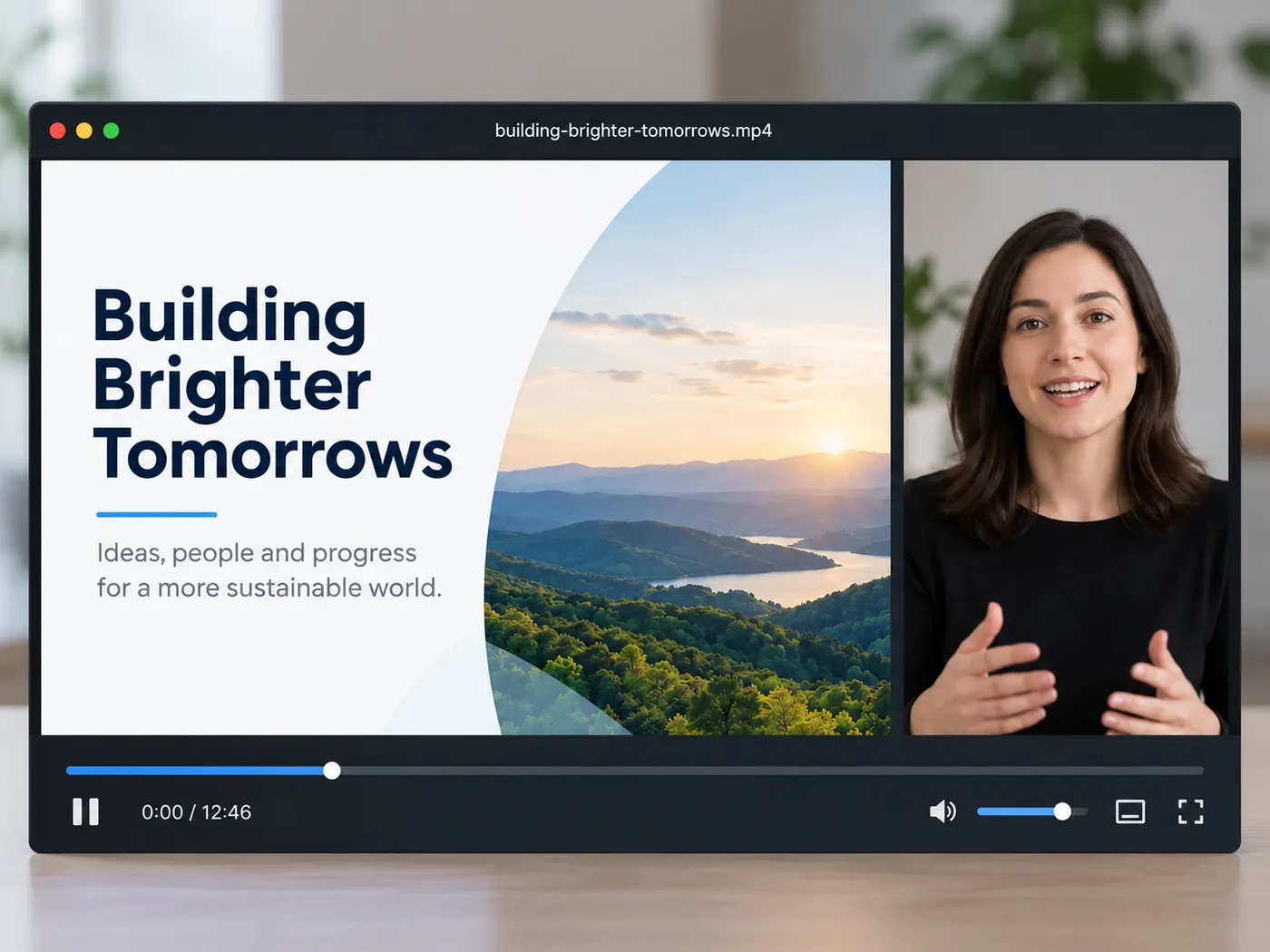 A selected video preview with its filename and playback controls clearly visible.