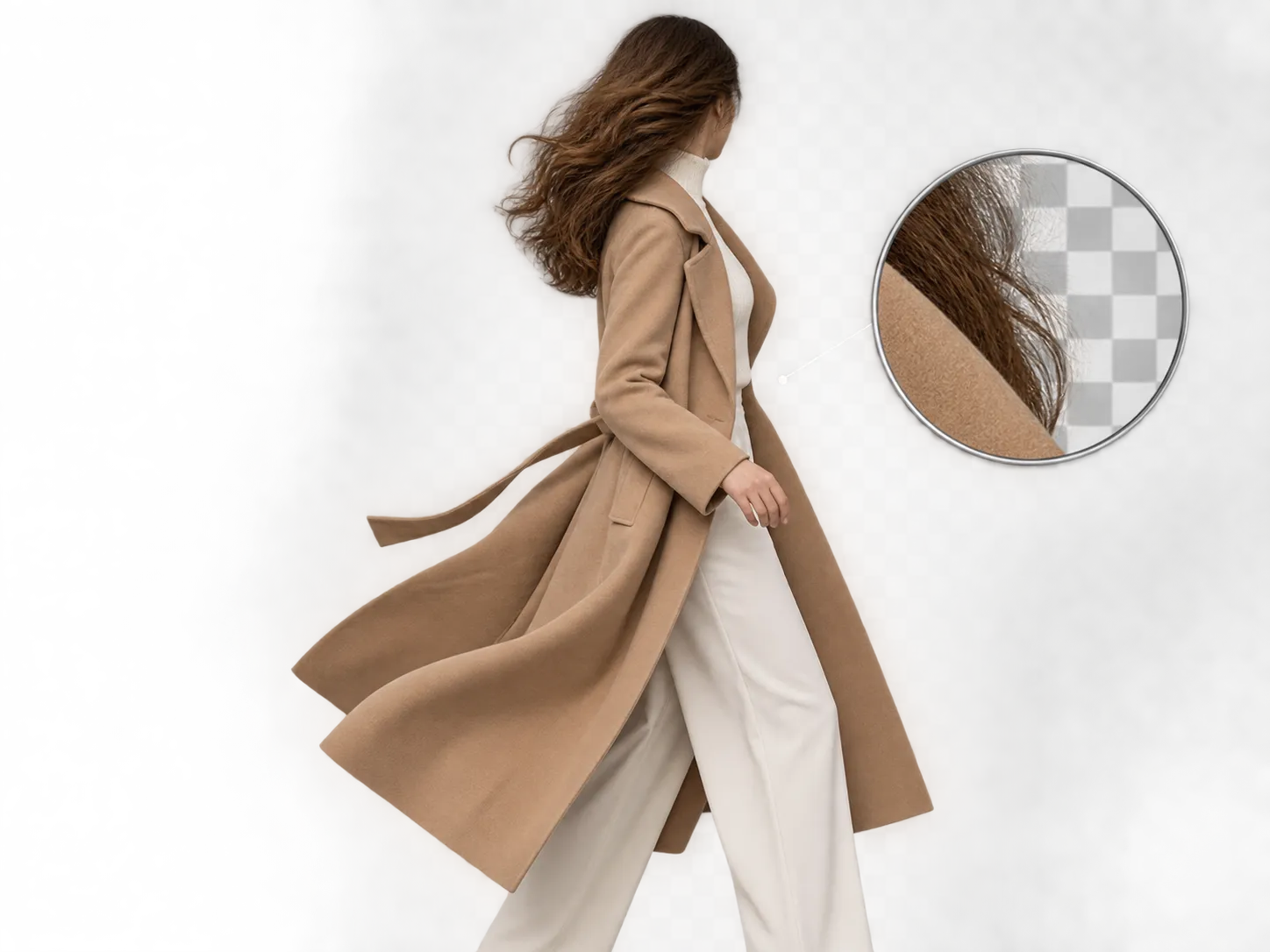 The same video clip with background removed — transparent